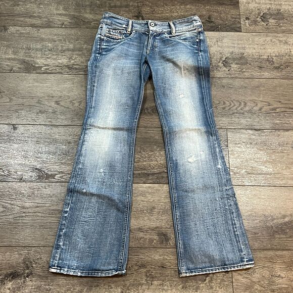 Diesel Louvely Low Rise Flare Jeans 0071J Wash Size 30 Y2K Vintage - Picture 1 of 11